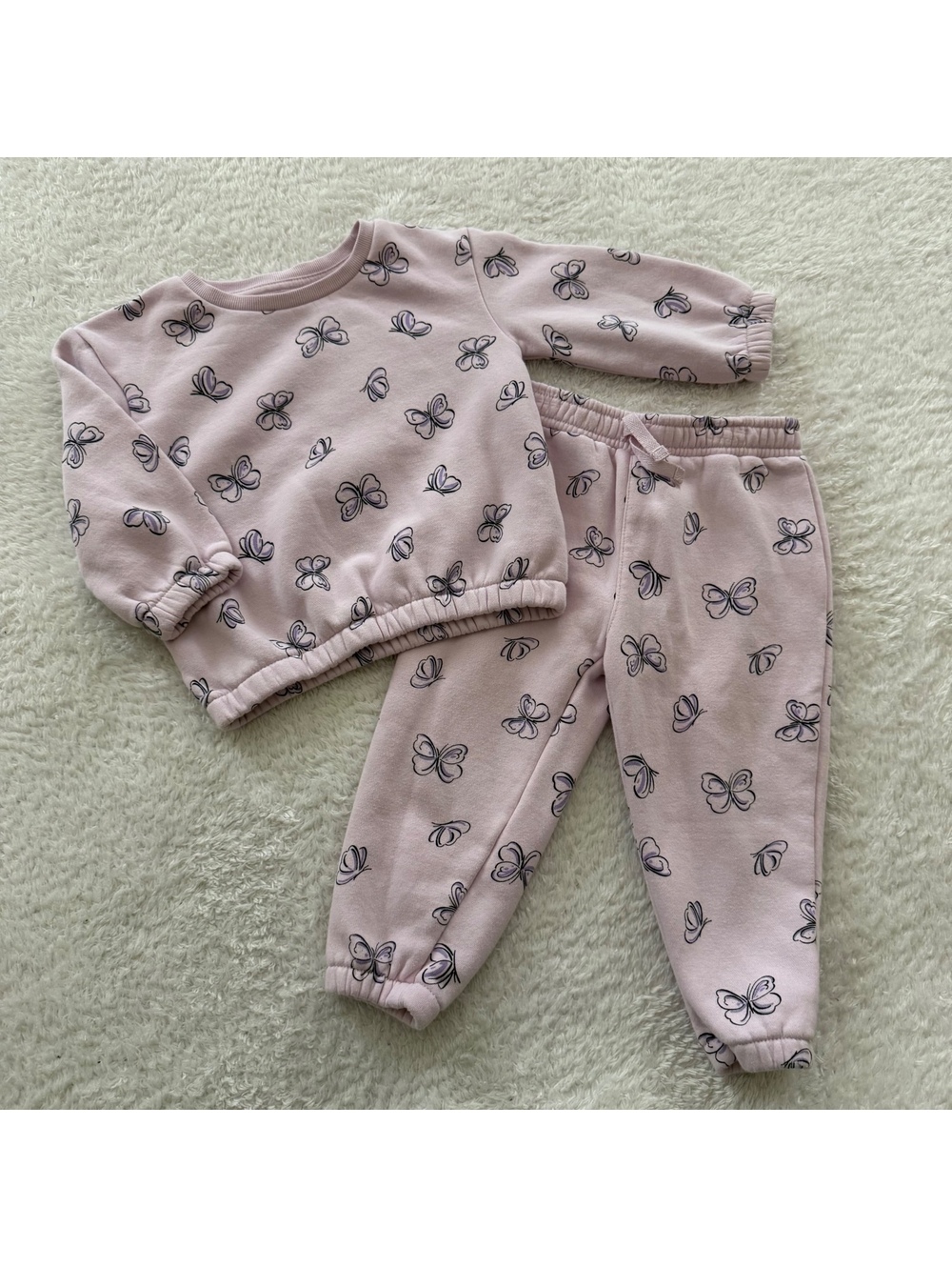 18-24m Purple Butterflies Sweatshirt Set